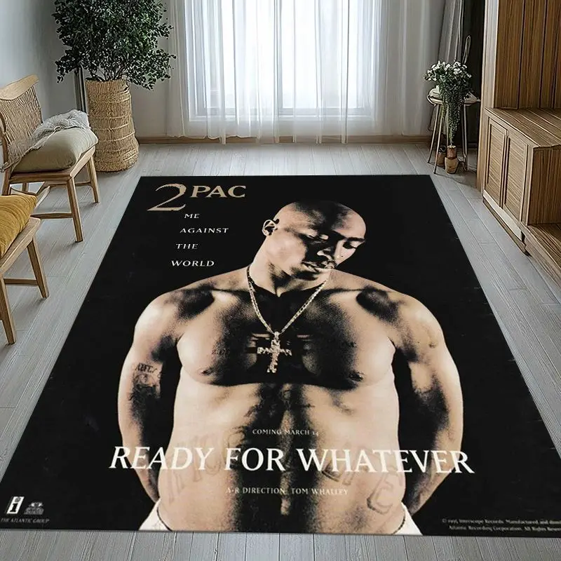 Tupac 2Pac Thug Life West Coast Rap Legend Soft Non-Slip Large Area Rug for Living Room,Bedroom Carpet Mat for Sofa,Home Decor