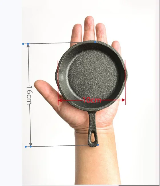 Mini sartén antiadherente de hierro fundido para tortilla, sartenes calientes para desayuno, tortilla portátil para huevos de cocina pequeños