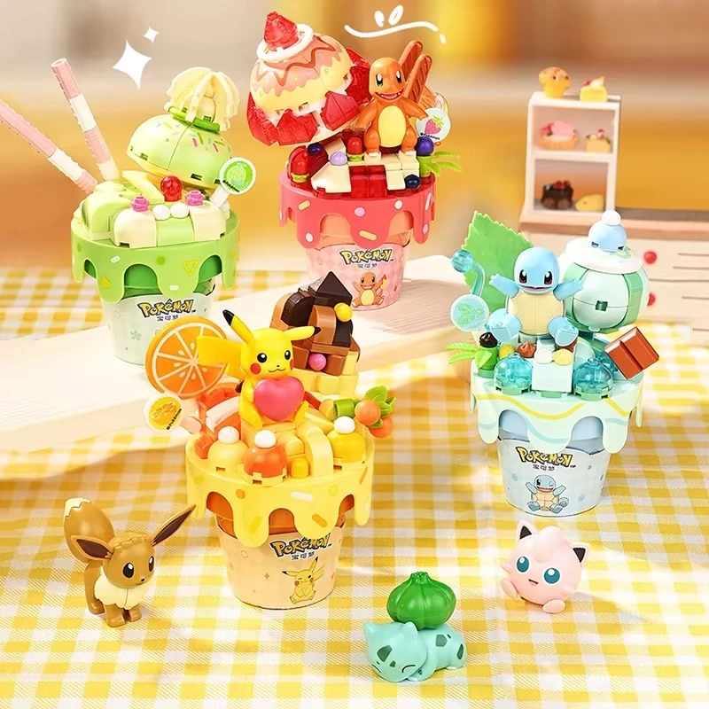 Pokémon Series Building Blocks Pikachu Psyduck Pogaman Cartoon Scene Model Bricks Collection Ornaments Kids Toys Holiday Gifts image 6