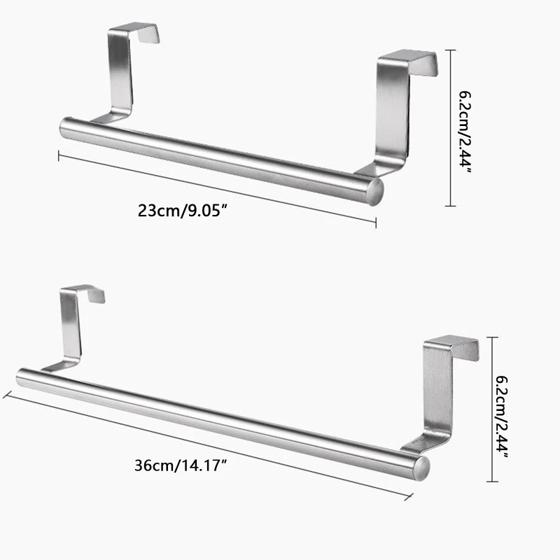 2 Pcs Bathroom Towel Robe Rack Single Layer Towel Bar Kitchen Dish Cloths Hanger Dropship
