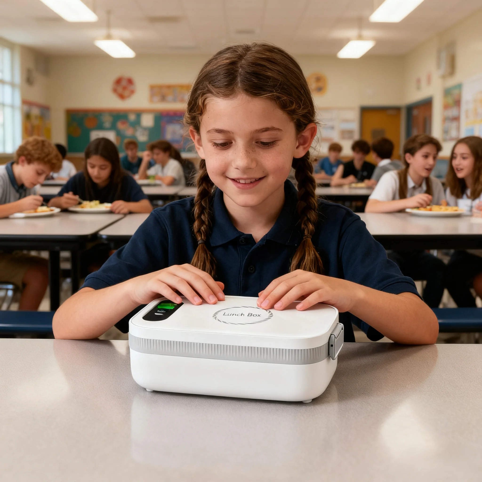 Wireless Rechargeable Electric Heating Lunch Box No Water Filling, Portable LCD Display, Intelligent Temperature Control