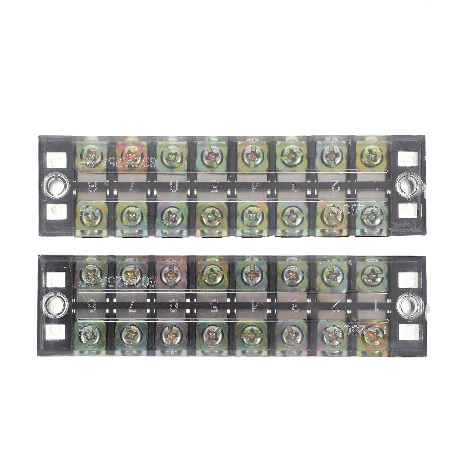 

2 pcs Copper Terminal Positions Dual Row Screw Strip ABS Child Proof Electrical Conductor Stable Lifespan Easy