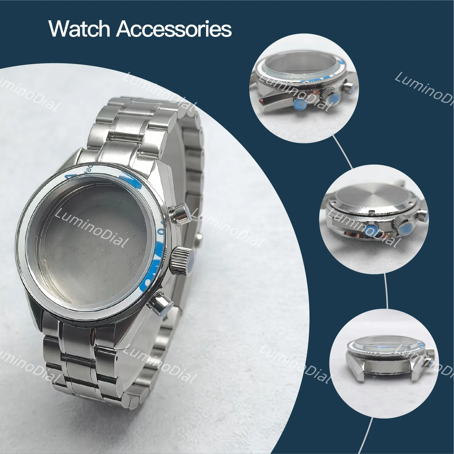 

40mm Case VK63 Caliber Case Men's Watch Case For 32.5mm Dial Watch Accessories Modification