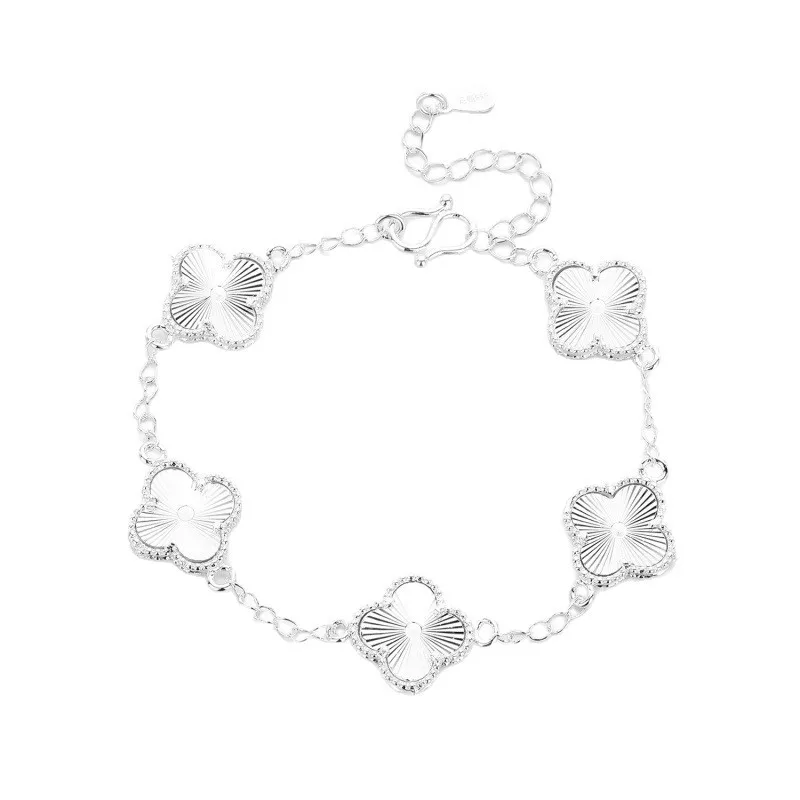 Hot-selling stainless steel laser-engraved adjustable four-leaf clover bracelet, classic style LK-AA742