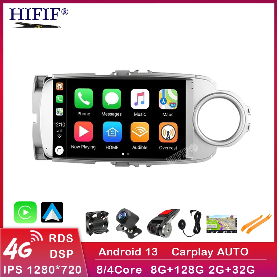 

Android 13 GPS Car Radio Multimedia For Toyota Yaris LHD RHD 2012 - 2017 Navigation Player DSP Carplay Stereo 6G 128G