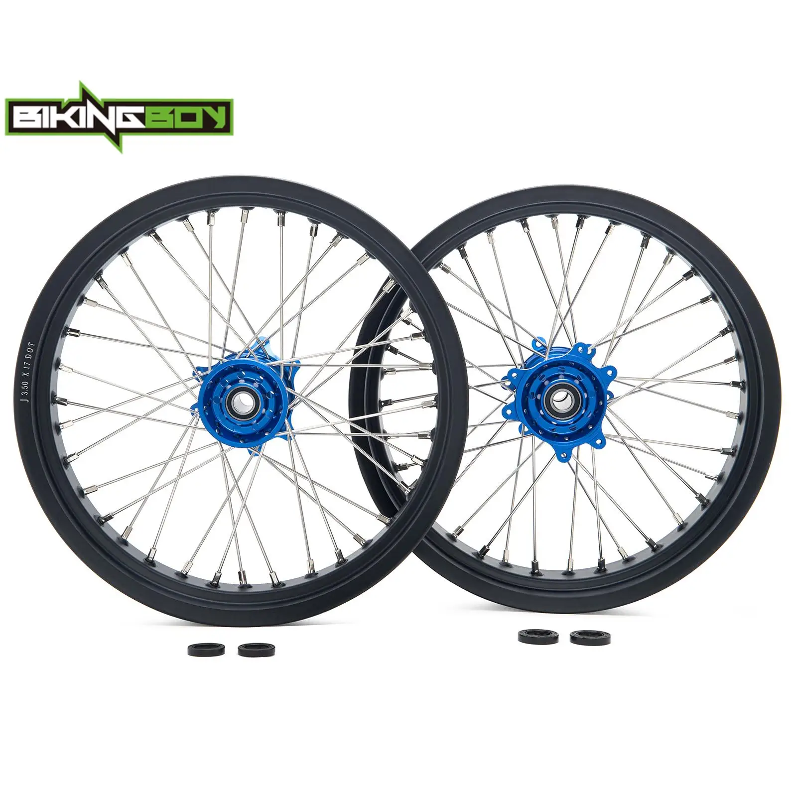 Juego completo de llantas BIKINGBOY con radios para Surron Ultra Bee Sur-ron UB, rin delantero de 17" y 3.5", rin trasero de 17" y 4.25", para motos eléctricas de cross y supermoto.