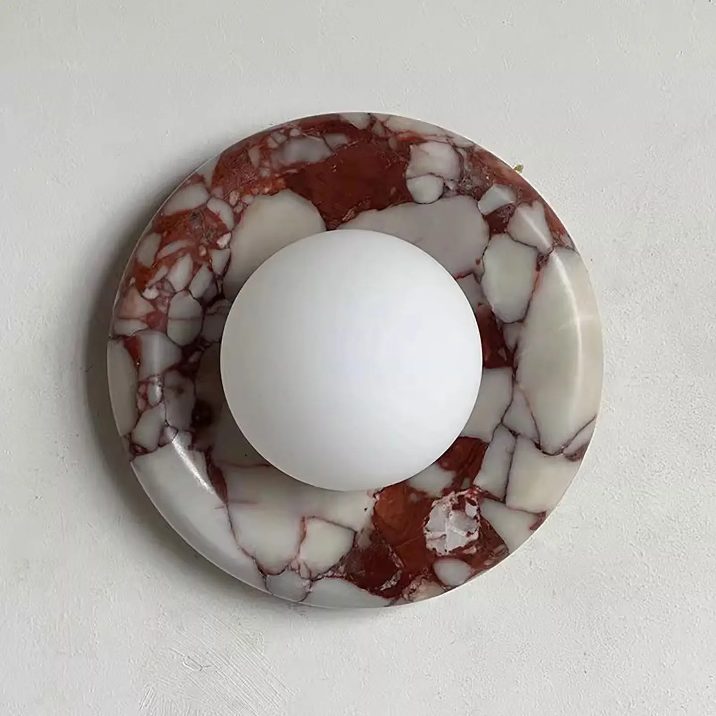 for Bedroom Bathroom Decoration Aisle Lamps Round Jade Wall Sconce Lamps Luxury Natural Marble Wall Mounted Light Fixture