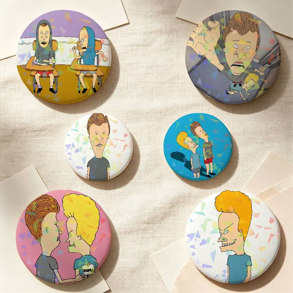 B-Beavis and Butt Head Cartoon Funny Backpack Pin Hat Pin Jacket Accessory Bag Decor Clothing Ornament Fashion Accessory