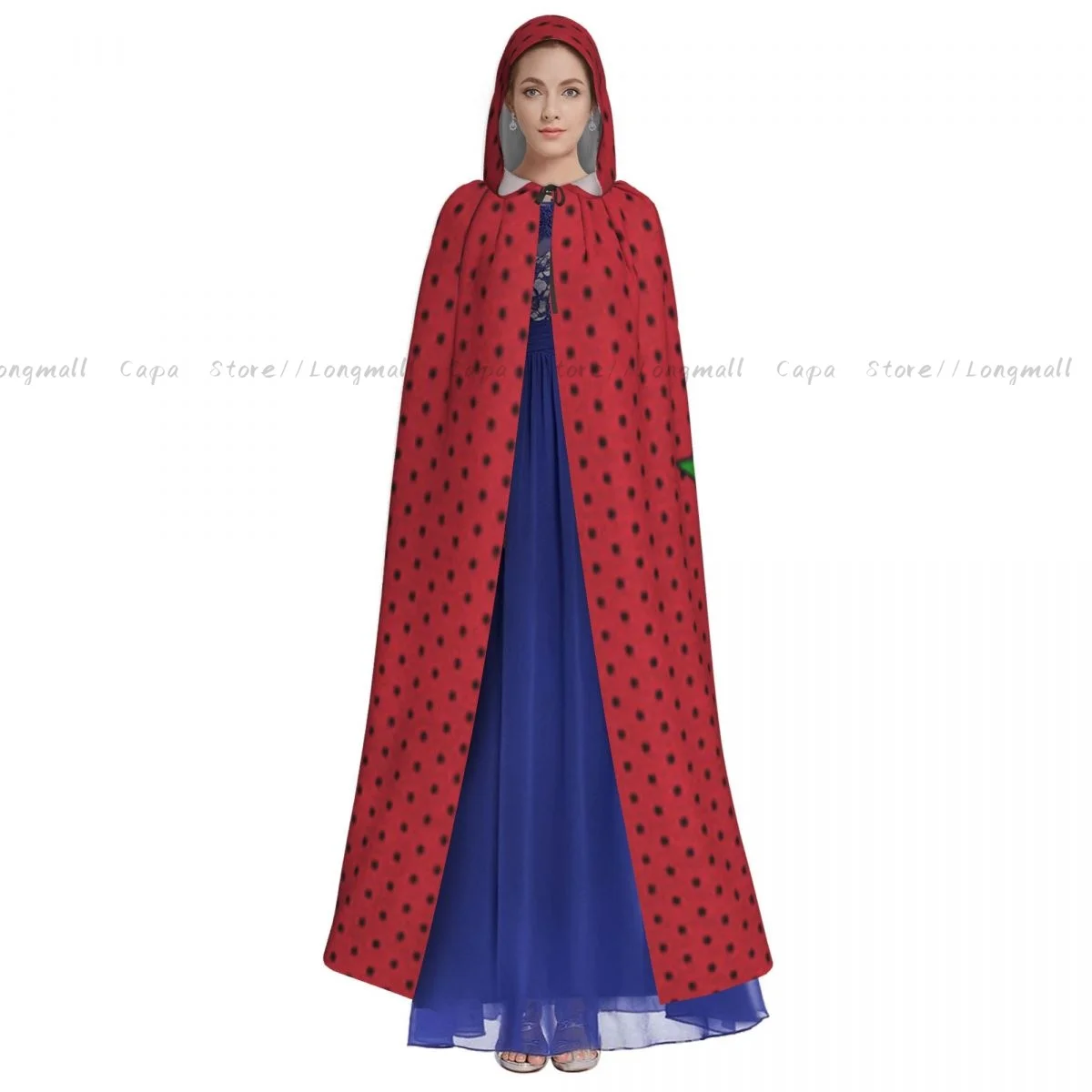 Morocco Flag Print Hooded Cloak Coat Halloween Cosplay Costume Vampire Devil Wizard Cape Gown Party