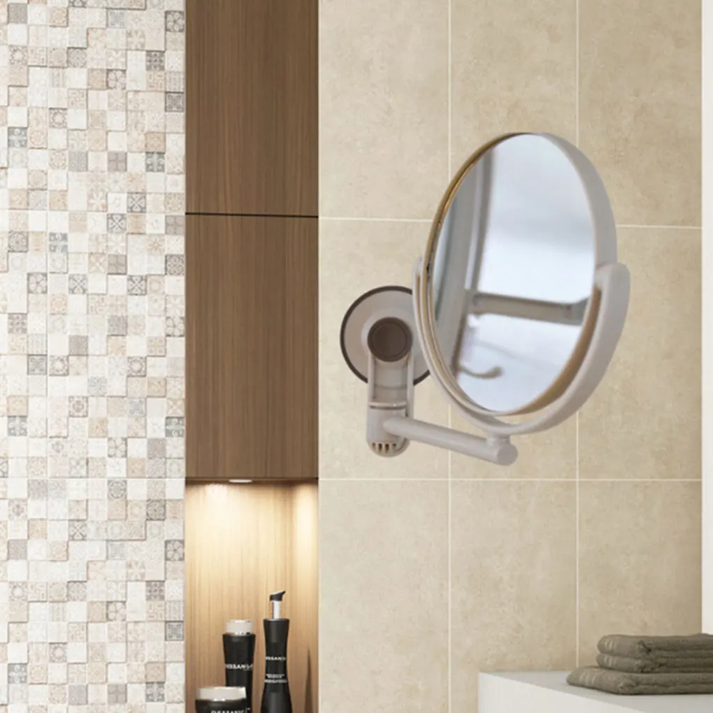 Ponsvrije badkuip met zuignap Dubbelzijdige spiegel In hoek verstelbare cosmetische antislipspiegels Waterdichte make-upbadkamer