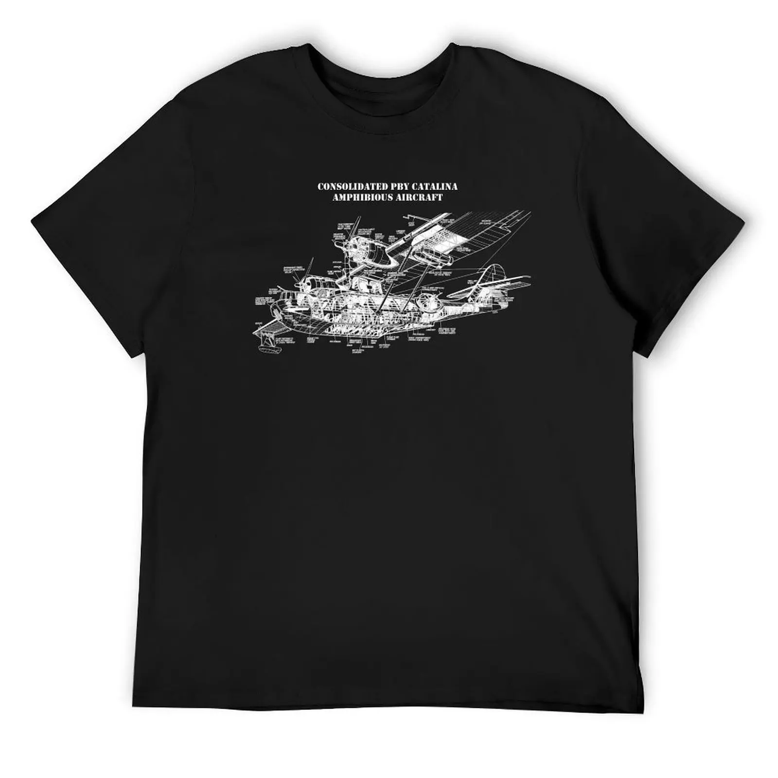 Consolidated PBY Catalina Amphibious Airplane - Cutaway Drawing T-Shirt designer shirts sports fans men clothes