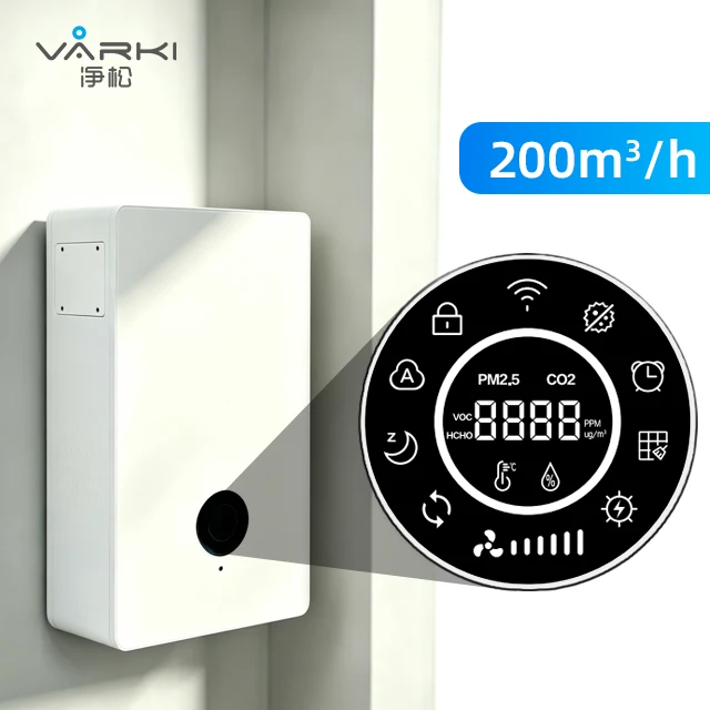 Varki Smart Wall-Mounted Fresh Air Supply Fan  Indoor Air Circulation & Ventilation System with 99.9% HEPA Purification Rate
