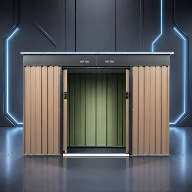 Galvanized Color Steel Plate Storage Room for Outdoor Garden Tool Room Construction Site Courtyard Simple Iron Storage Shed