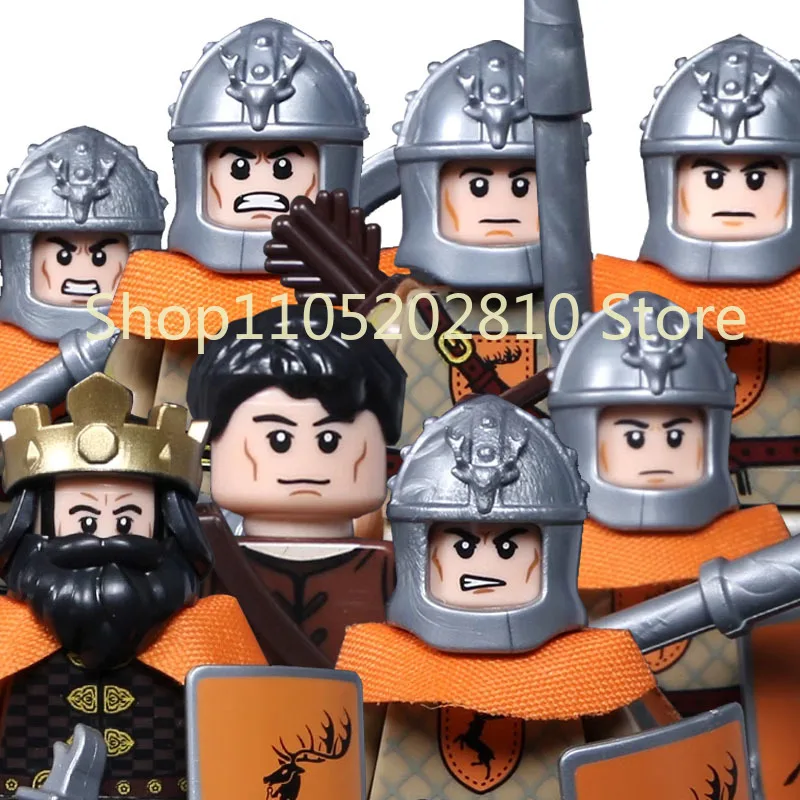 Medieval Anime Movie Game Figures Building Blocks Soldier Weapons Shield Bow Sword Guard DT030-37 Army Mini Brick Toy Gifts I005 - view 6