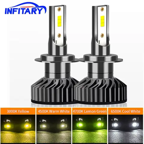 Infitary H4 H7 Fog Led Lights 20000LM CSP 1860 Chip H1 H3 H11 H13 HB3 HB4 9004 9007 6500K 4500K 3000K Auto Car Headlights Bulbs