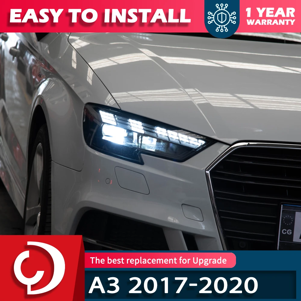 

Автомобильная фара AKD для Audi A3 2017-2020 A3 8Y, светодиодная фара, линза проектора, цифровая фара DRL, автоаксессуары