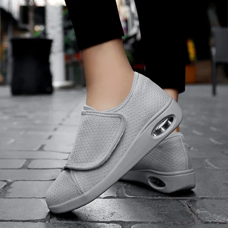 Sneakers Vrouwen Orthopedie Brede Voeten Gezwollen Wandelen Casual Schoenen Duim Eversion Aanpassen Zachte Comfortabele Diabetische Vrouw Schoenen