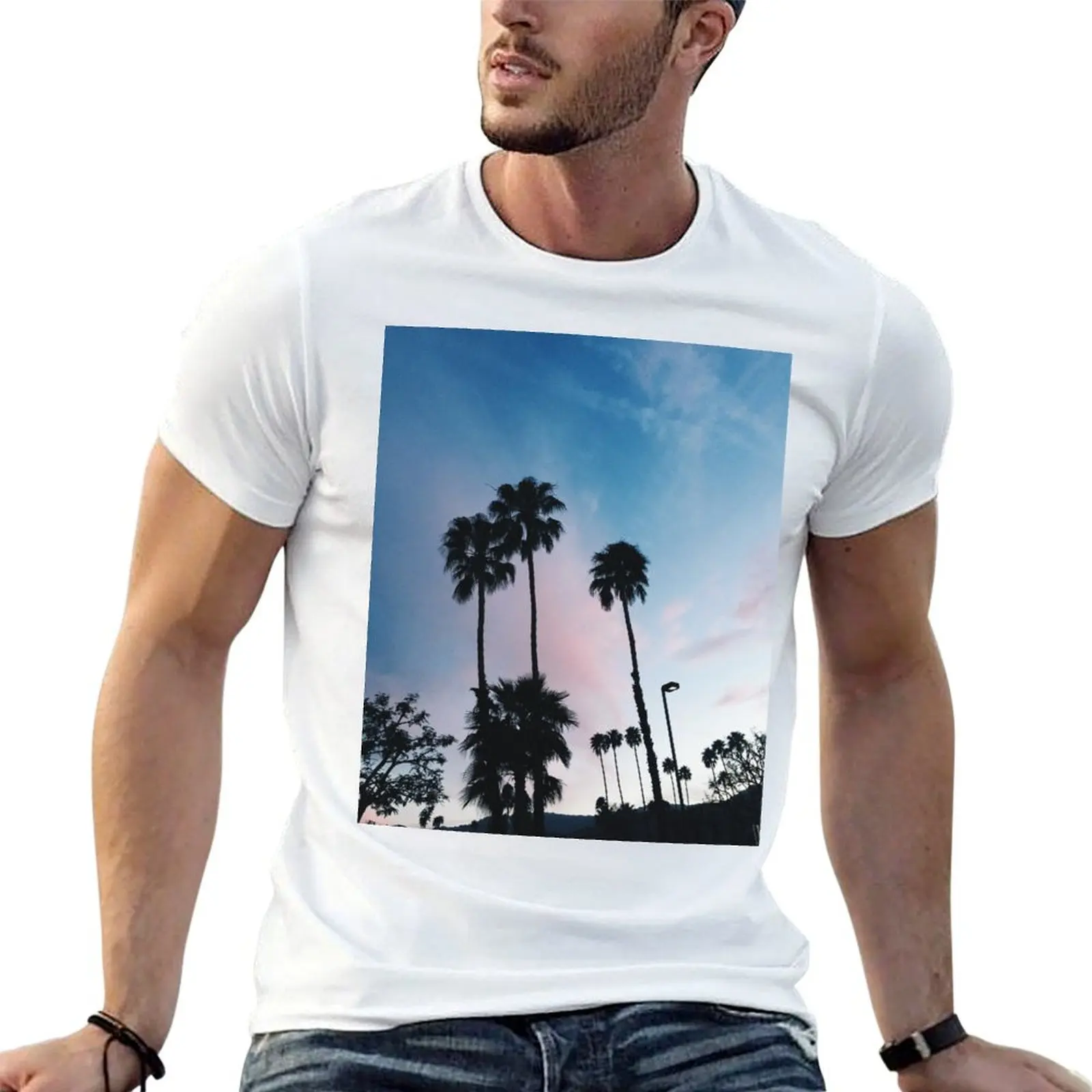 Camiseta California Palm Trees, camiseta informal para hombre, camiseta de diseñador para hombre, camiseta de algodón para hombre