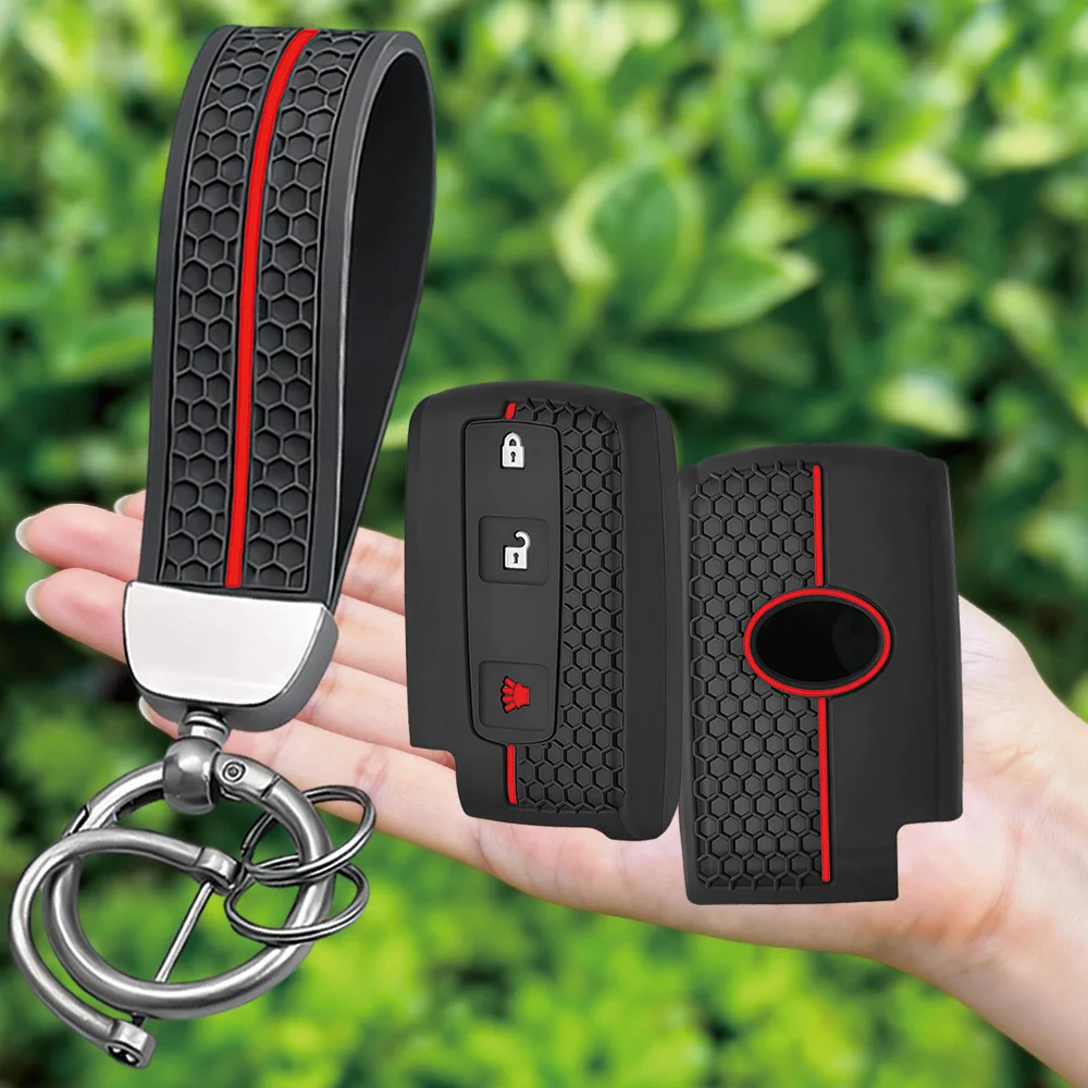 Keychain Silicone Car Key Fob Cover Case for TOYOTA Corolla Verso 2004 2006 2007 Prius Gen 20 2005 2008 Remote Key Accessories