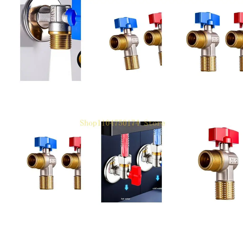 Brass 1/2inch Turn Stop Valves Bathroom High Flows Hot/Cold Water Shut Off Valves Water Flows Control Valves Regulator Top Sale