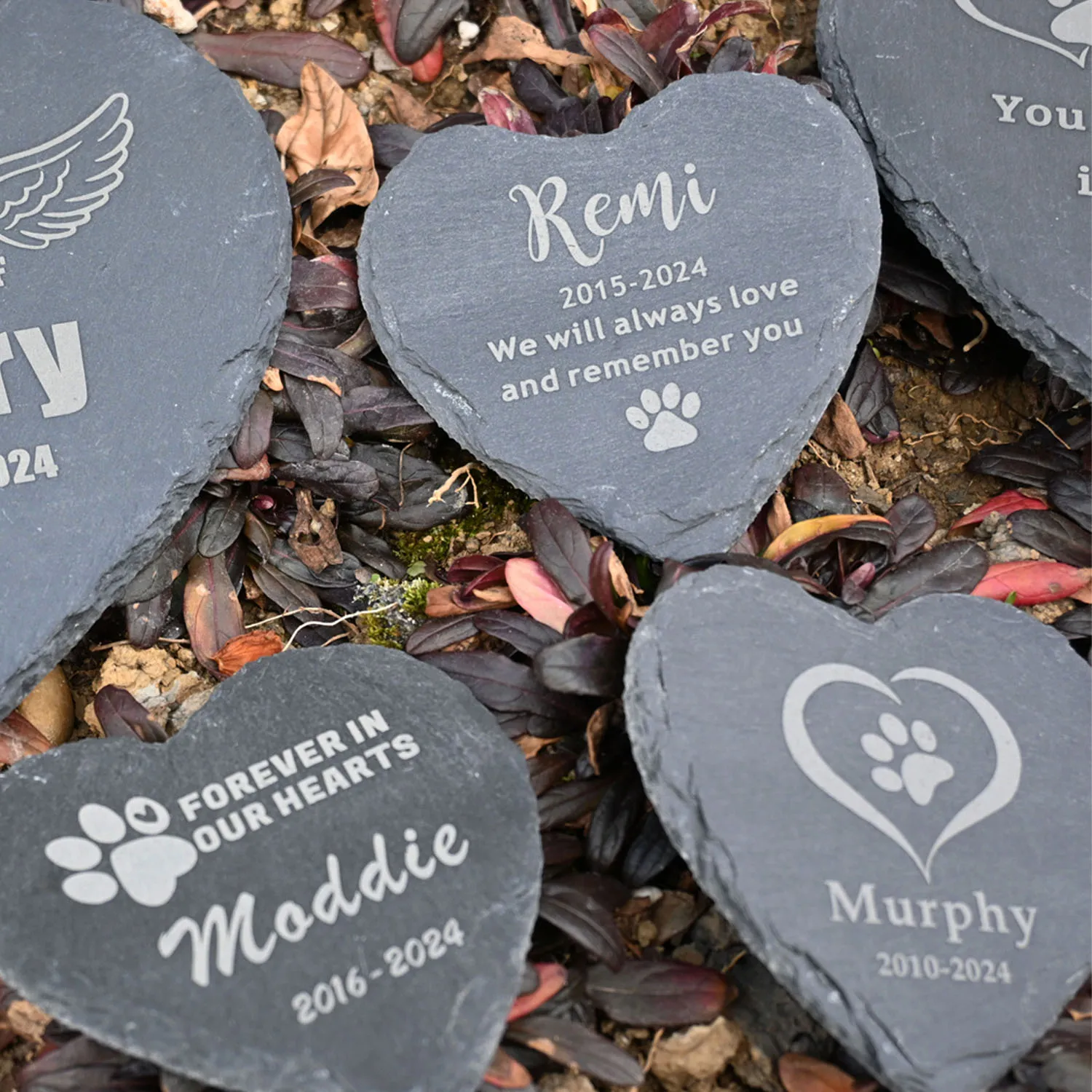 Personalized Pet Memorial Stone, Custom Pet Loss Gift, Heart Shape Dog Cat Memorial Garden Stone, Grave Marker Plaque Tombstone