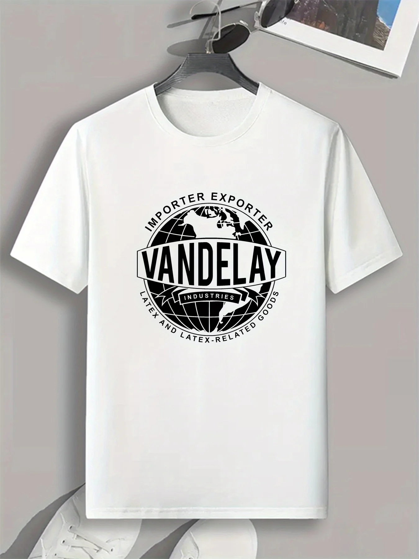 

VANDELAY Letter Print Mens Crew Neck Short Sleeve Tees Casual T-shirt Summer Trendy Comfortable Versatile Top For Everyday Wear