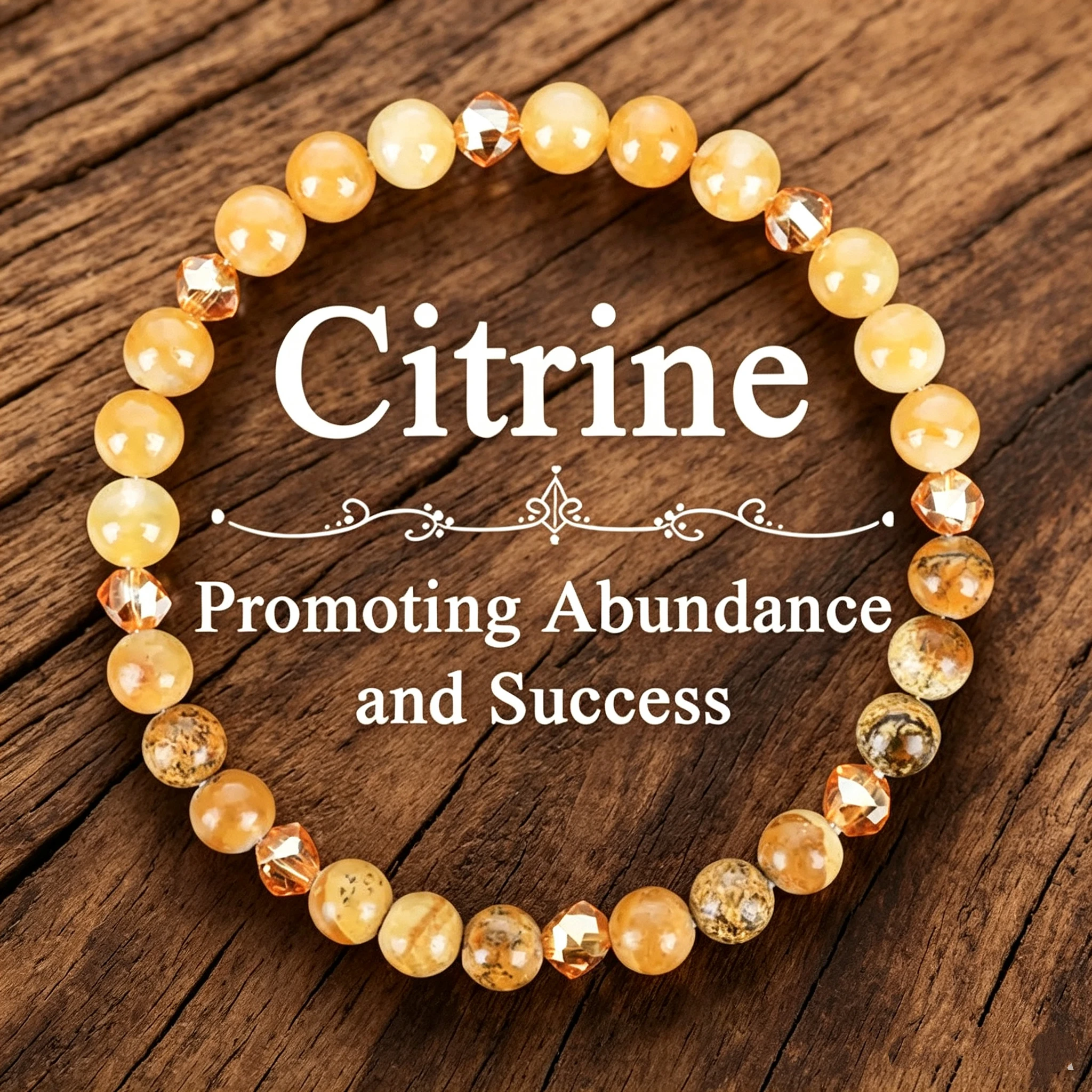 Bracelet en pierre naturelle citrine de 6 mm, favorise l'abondance et le succès, bijoux faits à la main unisexes