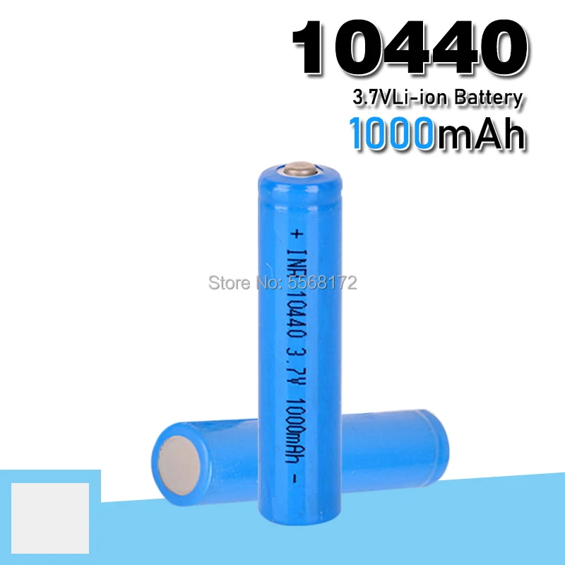 10440 capacity Battery 1000mAh 3.7V Rechargeable Lithium ion AAA Batteries Button Top Li-ion Batteries FLASHLIGHT SHAVER