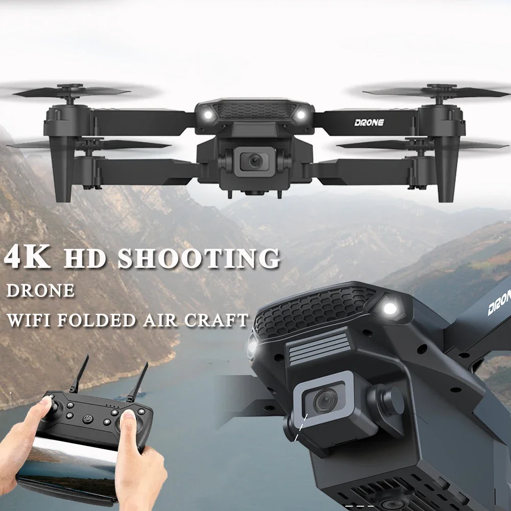 E88Pro Drone fotografi udara profesional, Drone 4K kamera HD ganda dengan kamera optik lipat bahan WIFI