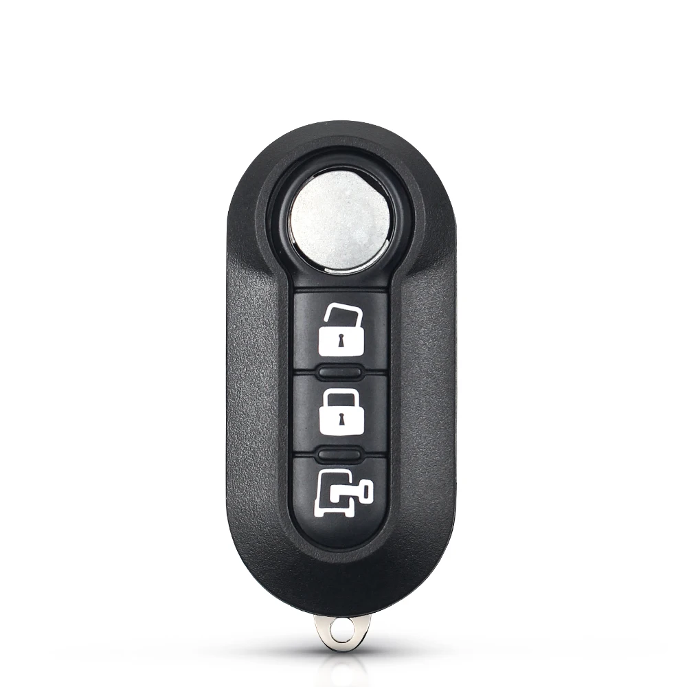 KEYYOU Schlüsseletui, 3 Tasten, klappbar, Fernschlüsseletui, Schutzhülle für FIAT 500 Panda Punto Bravo, Autoalarm, schlüssellos, SIP22-Klinge