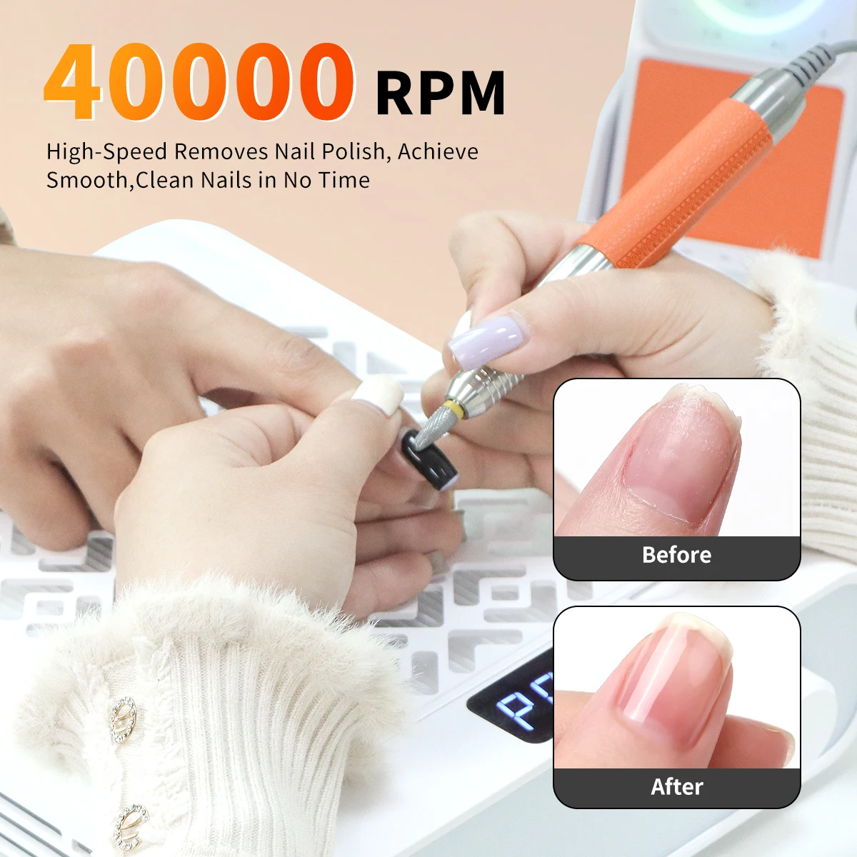 

40000rpm New Brushless Nail Polisher High Quality Low Noise and Good Stability Nail Remover Drill Machine Professional Grinding
