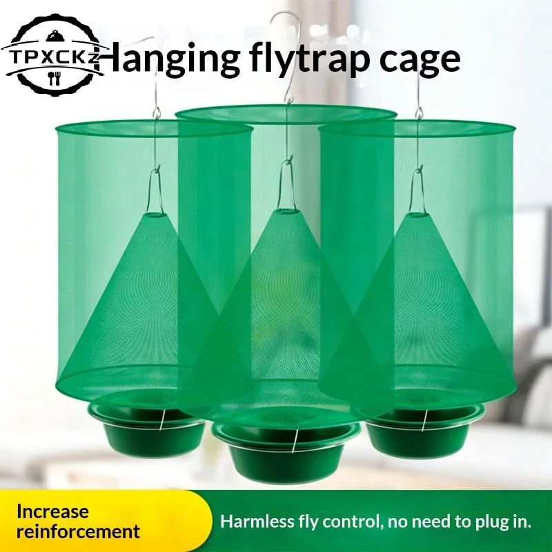 Hanging Fly Trap With Durable Green Mesh Effective Safe Capture For Outdoor Garden Farms Courtyards Pest Control