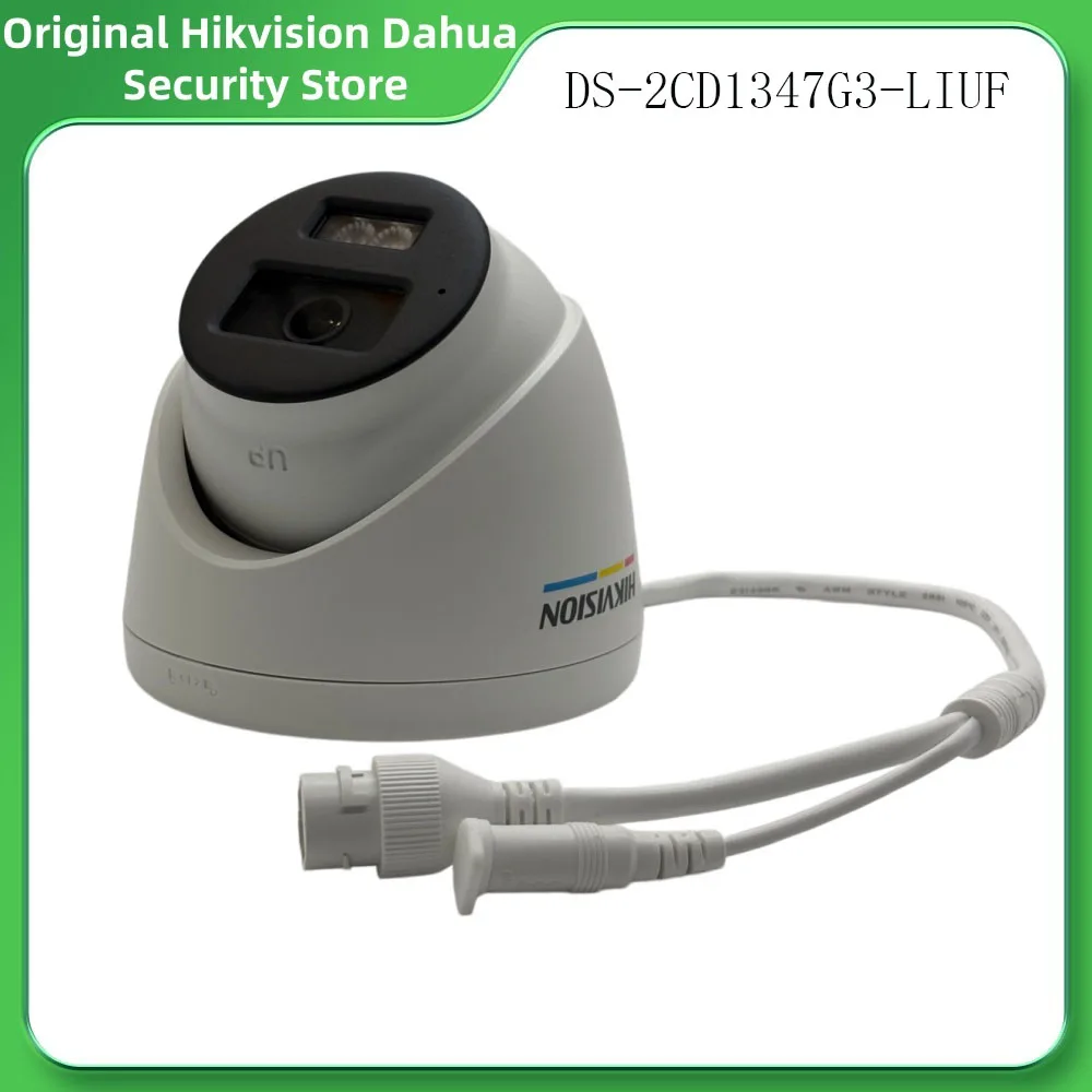 Hikvision DS-2CD1347G3-LIUF 4MP PoE IP Camera 2.8mm ColorVu Turret Built-in Mic IP67 Waterproof 30m Hybrid Light