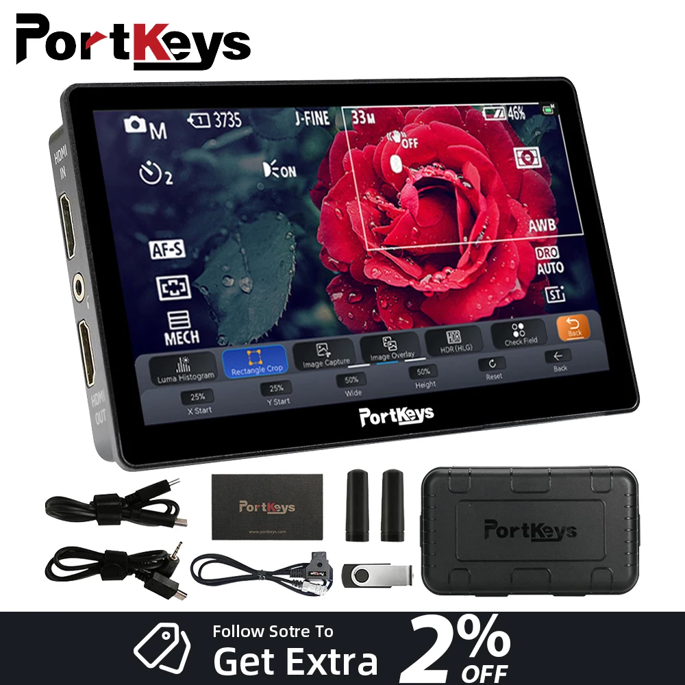 

Монитор Portkeys LH5P II 5.5" 2000NIT Full HD 4K с сенсорным экраном, металлическим корпусом, Bluetooth для камер Sony, Panasonic, Canon, BMPCC, ZCam