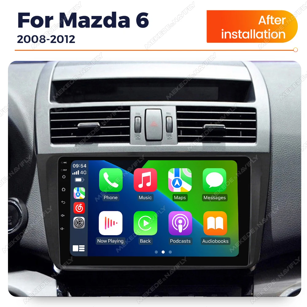 MEKEDE Android 14 Wireless CarPlay Android Auto für Mazda 6 GH 2007 - 2012 WIFI Autoradio Multimedia Player GPS 2-DIN Autoradio