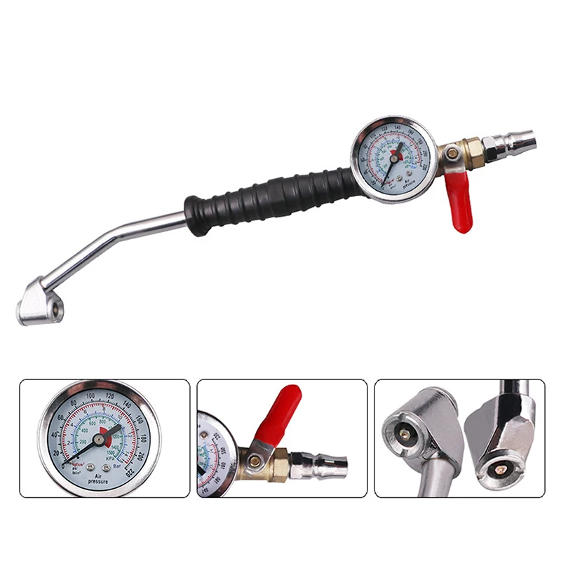 Pompe à air pour pneus de voiture, camion et véhicules avec manomètre de pression des pneus, outils de réparation de pneus 0-15Bar/220Psi universel