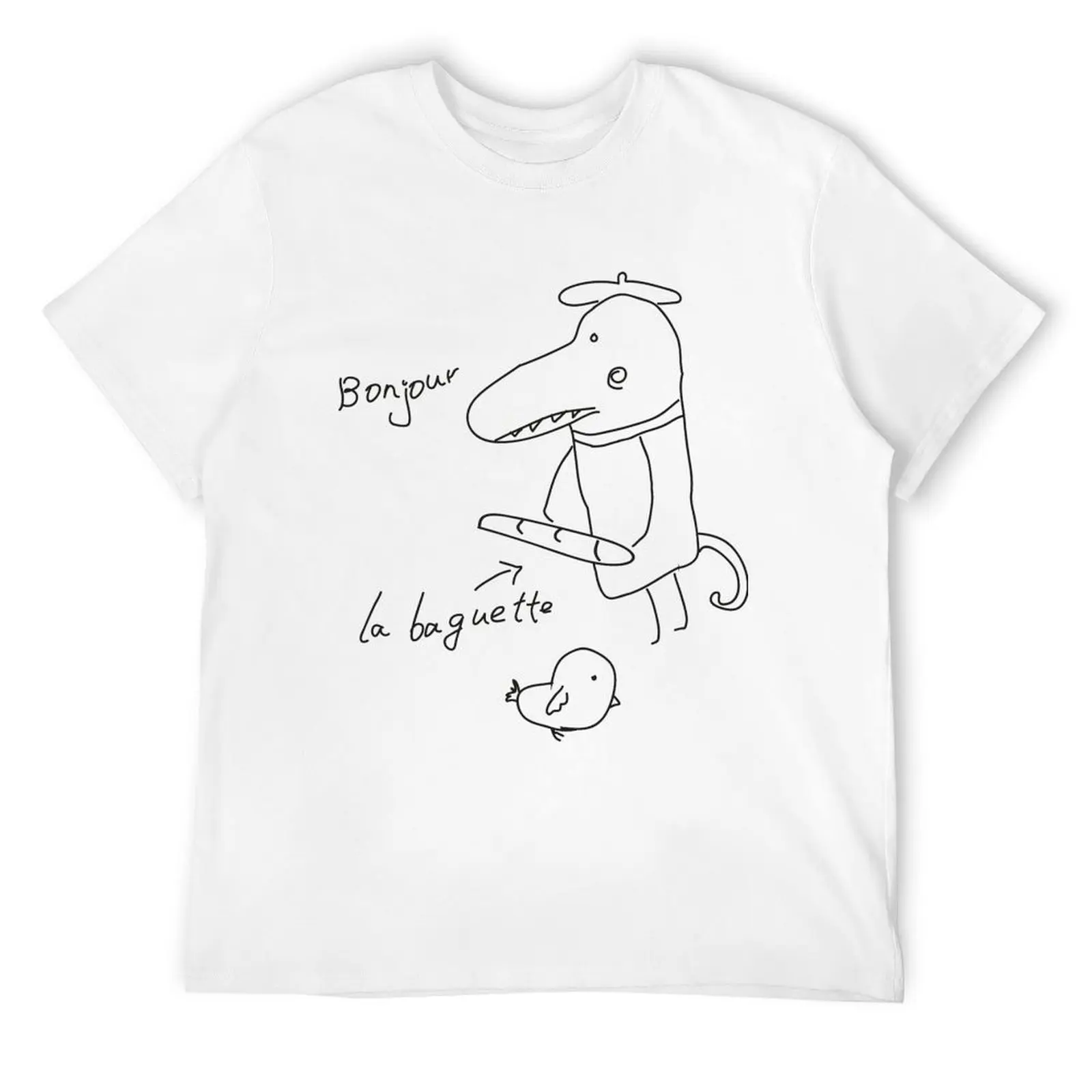 Illustration of crocodile with bread and bird T-Shirt oversized t shirt blanks big and tall t shirts for men