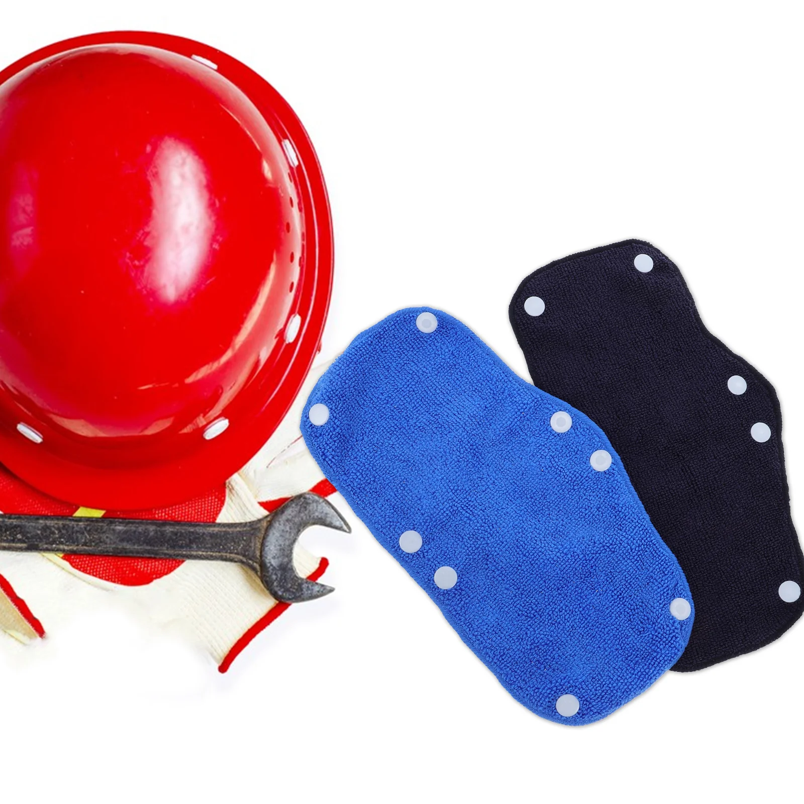 6Pcs Safety Sweat Absorbing Liner Soft Reusable Hard Hat Pad Clip on Design for Construction Workers Washable Hardhat