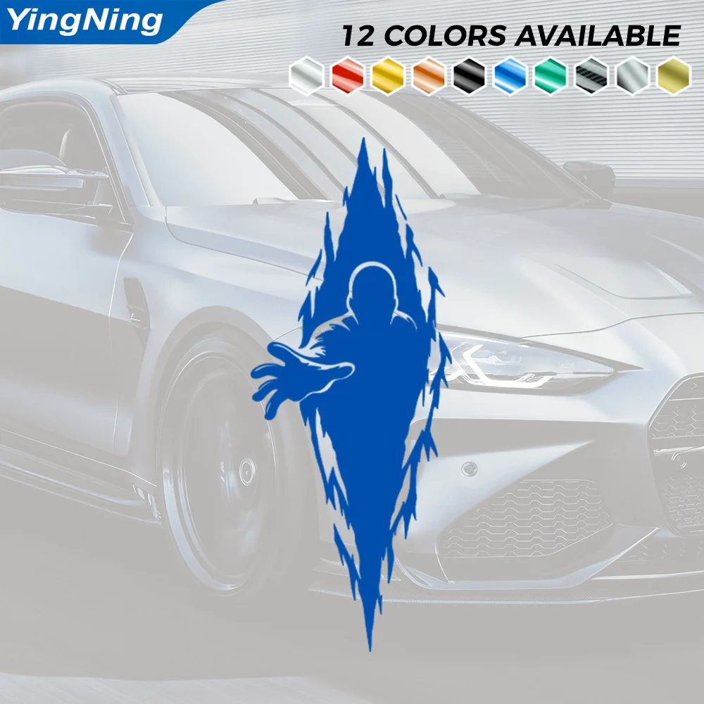 Reflective Zombie Breaking Through Car Decal Reaching Hand Horror Vinyl Sticker Window Bumper Self Adhesive Halloween Decoration