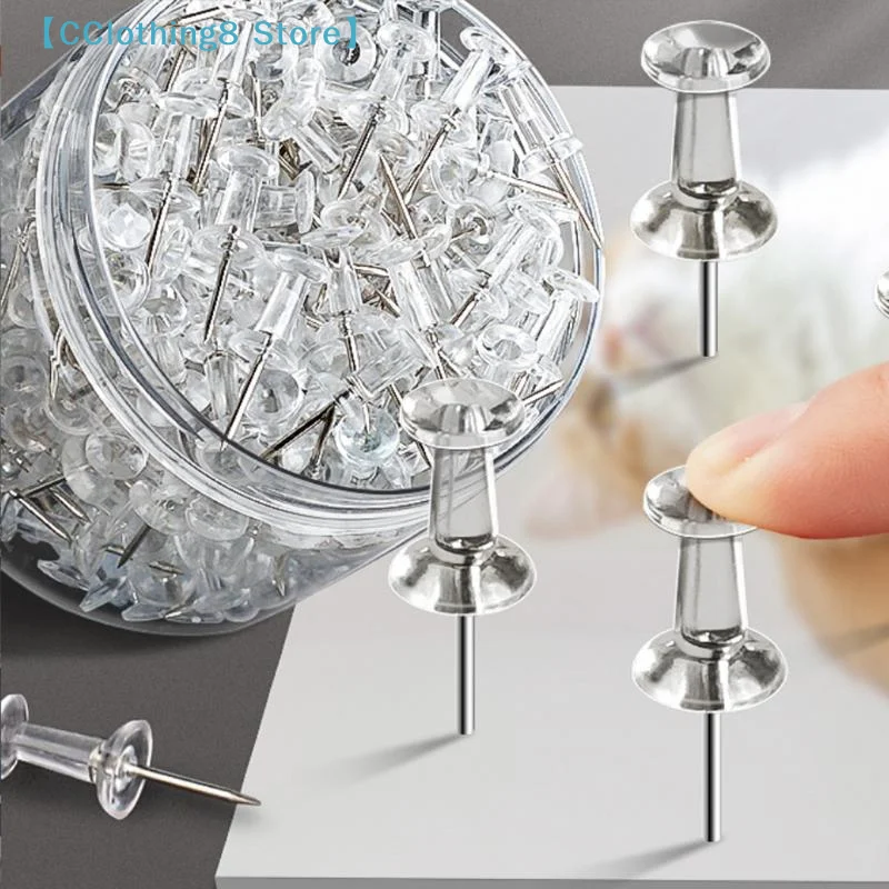 100pcs/box Assorted Making Thumb Tacks Multicolor Plastic Tacks Push Pins Cork Board Office School Stationery Supplies【AliS8】