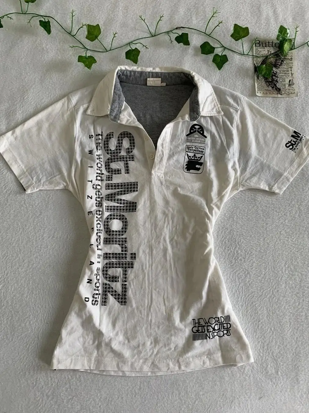 

Y2k T-shirt Polo Goth Punk Vintage 2000s Letter Print Slim Short Sleeve Aesthetic Harajuku Streetwear Summer Chic