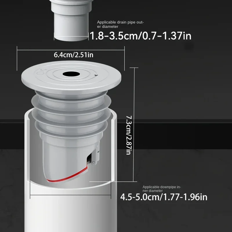 Dispositivo antirreflujo para tubo de drenaje de cocina, tapón de anillo de sellado de silicona para lavadora de lavabo de cocina, bloqueador de tubo de drenaje, 1 ud.