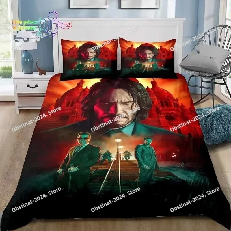 

Thriller Film John Wick Bedding Set Duvet Cover Full Queen King Size Pillowcase Bed Print Bed Set Aldult Kid Bedroom Single Twin