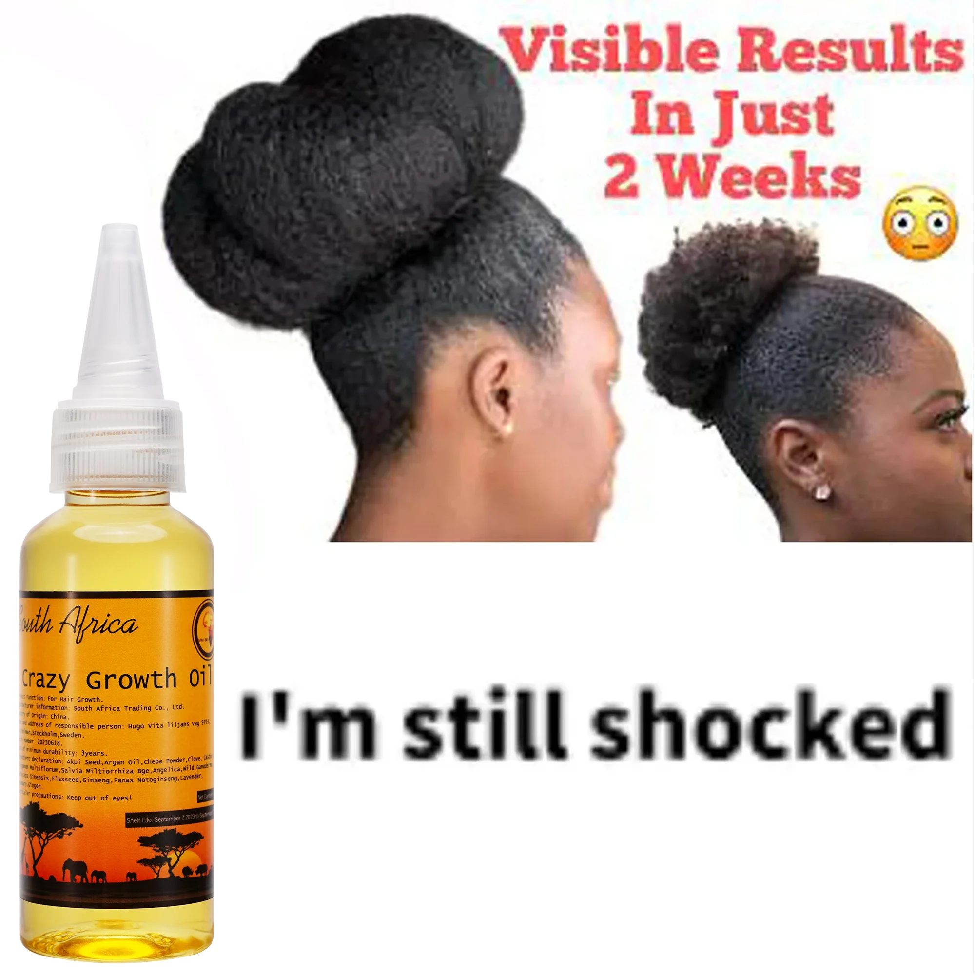 I\'m still shocked! Crazy Growth Oil with Chadian Croton Gratissimus North African lavender, rosemary, Moroccan cloves Hot Oil