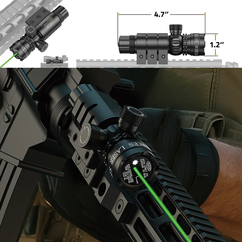 

Tactical Laser Sight for Rifle with Picatinny Mount Tactical Green Laser for Guns Low Profile Laser Sight with Pressure Switch