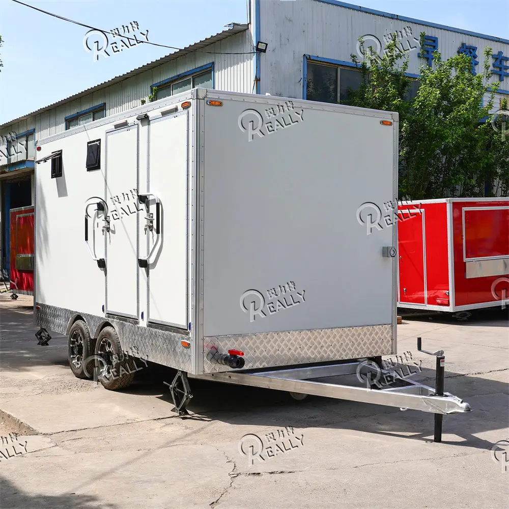 4 Station Restroom Trailer Vip Luxury Restroom Trailer Toilet Outdoor Portable Bathroom Shower Toilet Trailer