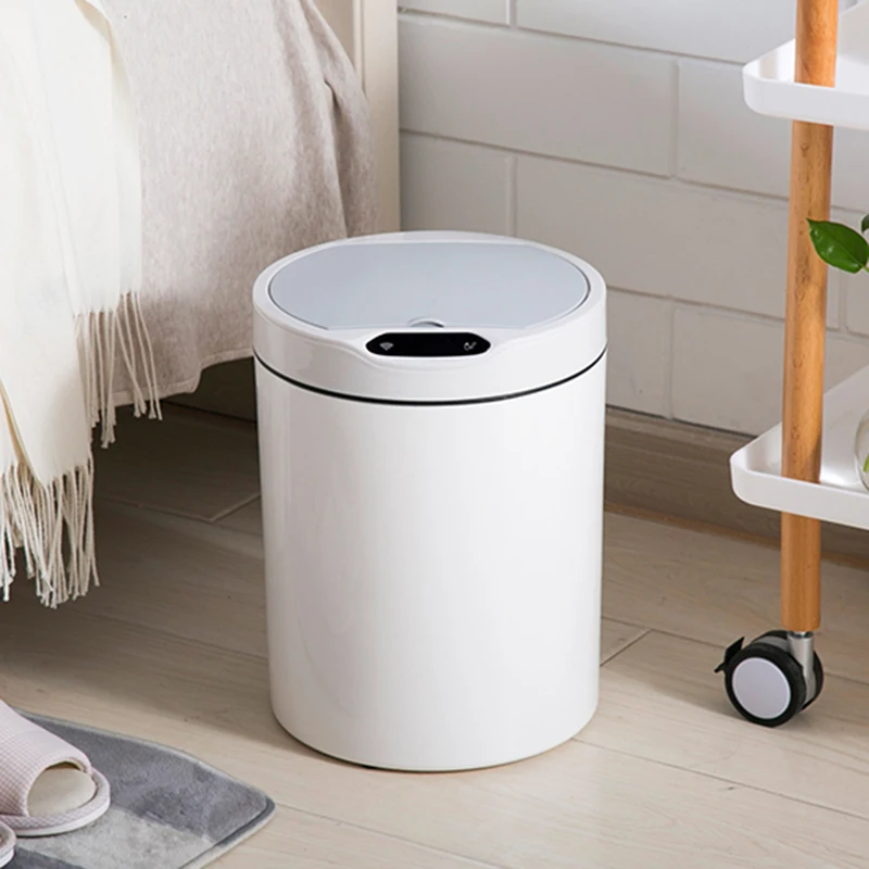 Automatic Sensor Trash Can Kitchen Living Room Bathroom Creative Trash Can With Cover Large Cubo Basura Storage Bucket YH5LJT