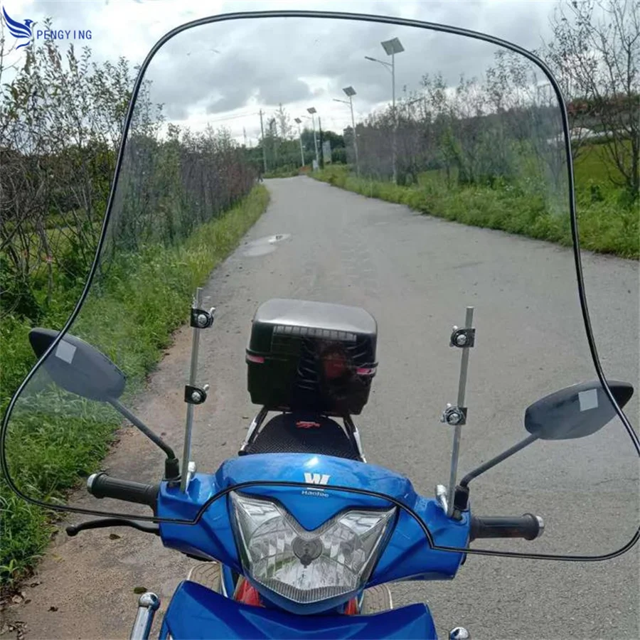 Motorcycle, Electric Vehicle, Scooter, Tricycle, General Windshield, Windshield, PC HD Widened Hand Guard