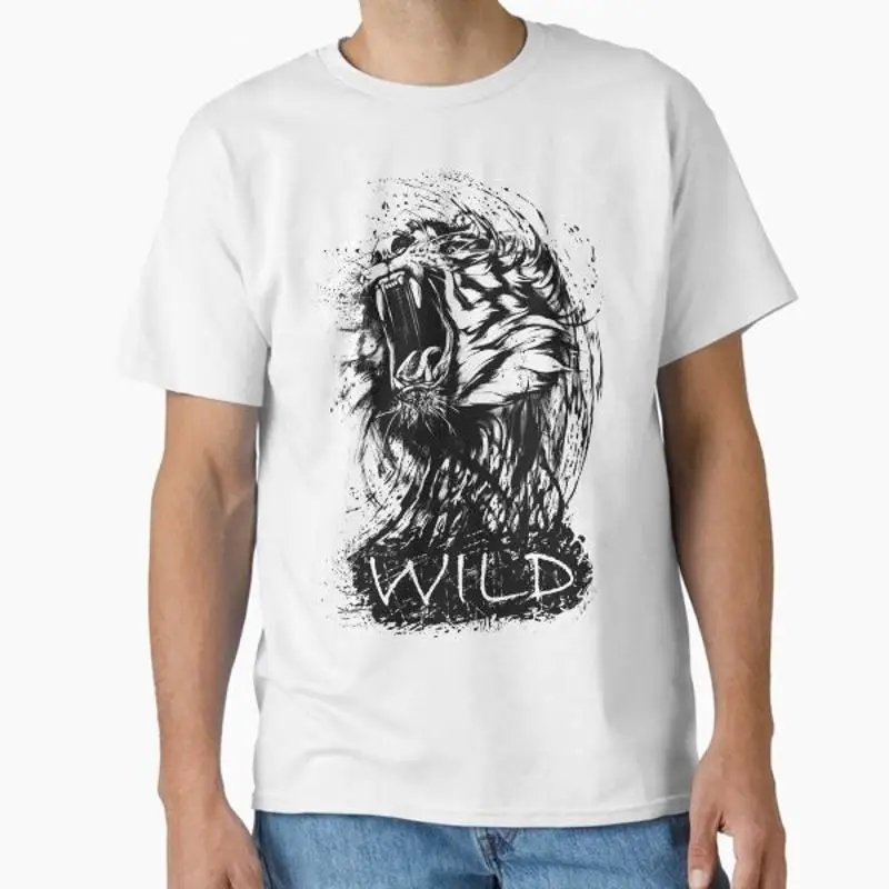 

Классическая футболка Shi с абстрактной тигром Wild Tigerhead, сделанная в США, размер S 2XL