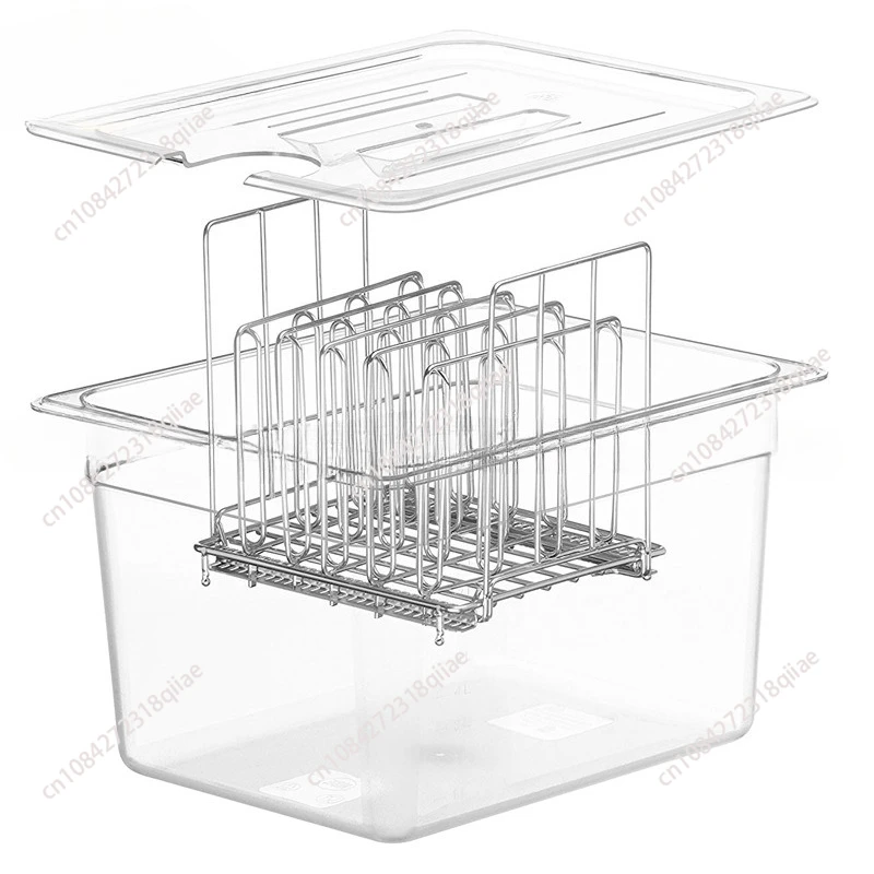 Stainless Steel Sous Vide Rack and 11L Sous Vide Cooker Containers Detachable Dividers Separator for Immersion Circulators